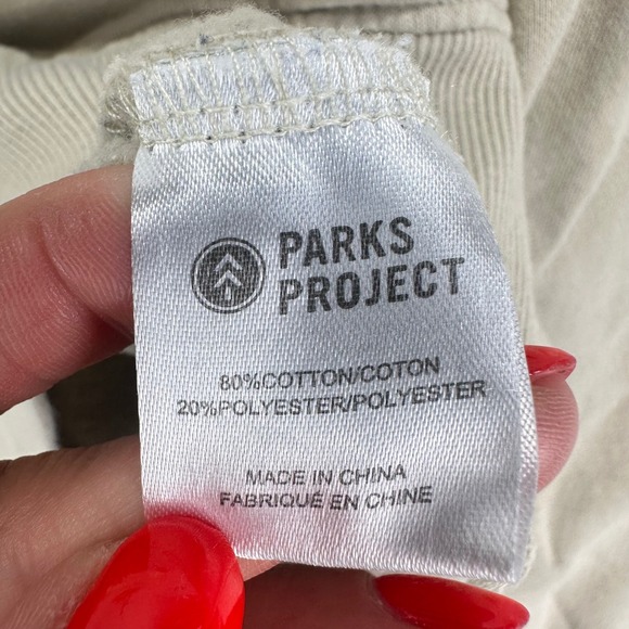 Parks Project Crewneck Sweatshirt Womens M Beige Sun Gorpcore Oversized - Picture 4 of 9